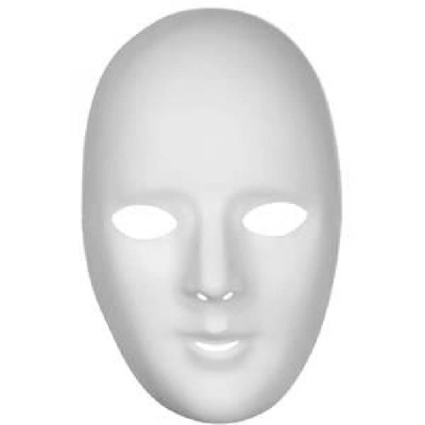 Blank White Plastic Full Face Mask - Cappel's